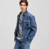 OVERSHIRT AUS MISCHMATERIAL OVERSHIRT AUS MISCHMATERIAL
