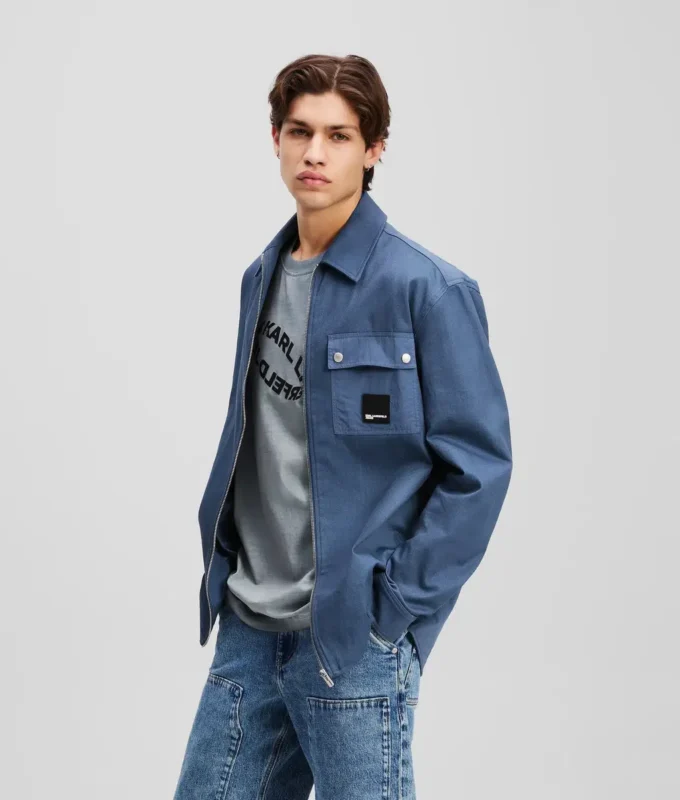 OVERSHIRT AUS MISCHMATERIAL OVERSHIRT AUS MISCHMATERIAL
