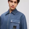 OVERSHIRT AUS MISCHMATERIAL OVERSHIRT AUS MISCHMATERIAL
