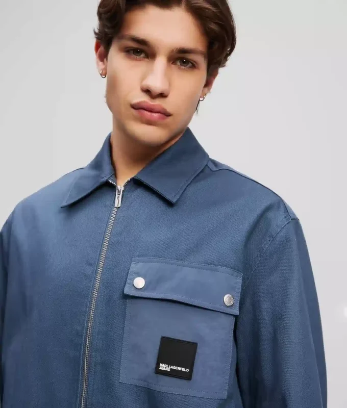 OVERSHIRT AUS MISCHMATERIAL OVERSHIRT AUS MISCHMATERIAL