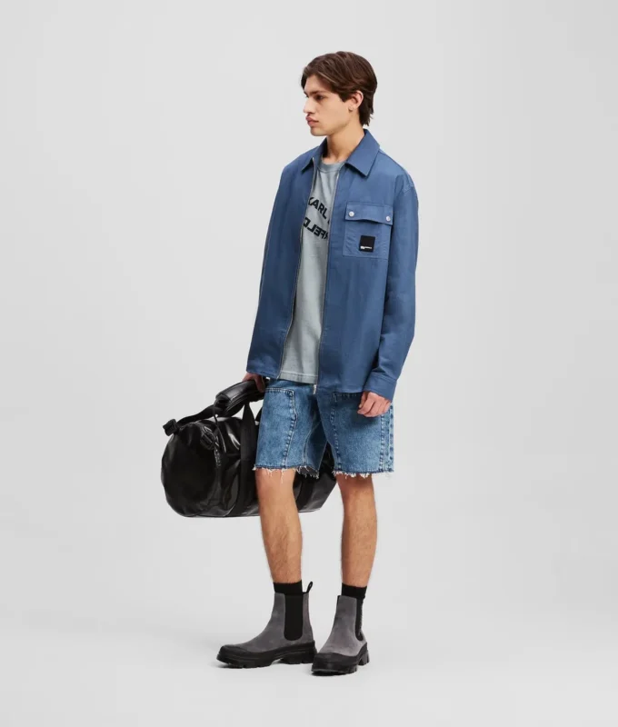 OVERSHIRT AUS MISCHMATERIAL OVERSHIRT AUS MISCHMATERIAL