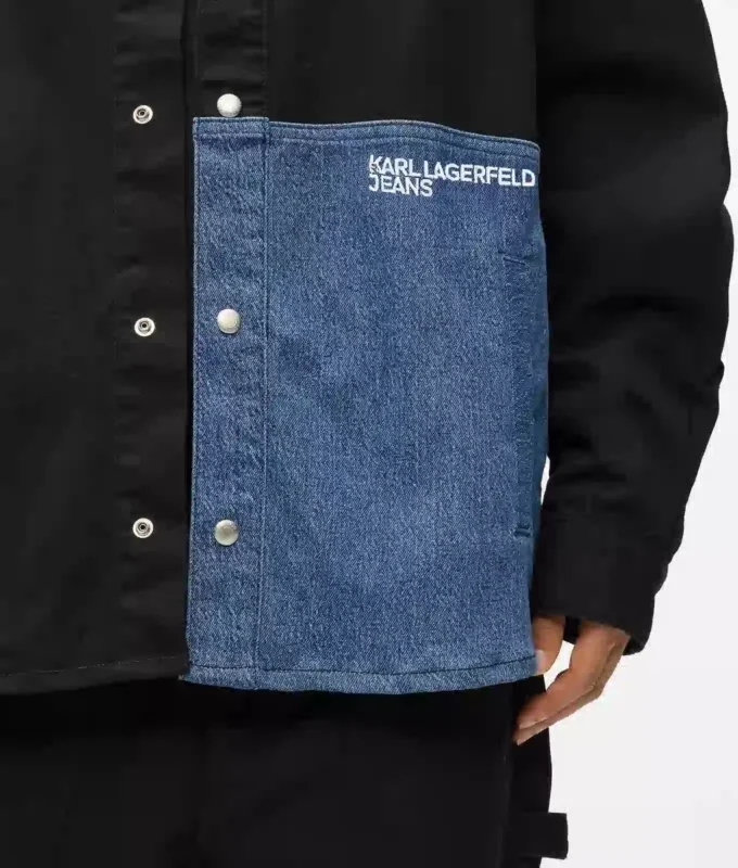 Overshirt mit Denim-Einsätzen Overshirt mit Denim-Einsätzen