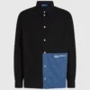 Overshirt mit Denim-Einsätzen Overshirt mit Denim-Einsätzen