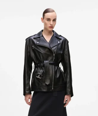Oversized-Lederjacke