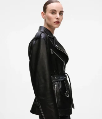 Oversized-Lederjacke