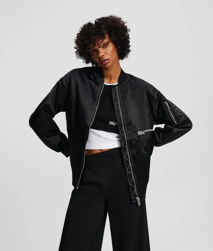 OVERSIZED SATIN BOMBER OVERSIZED SATIN BOMBER