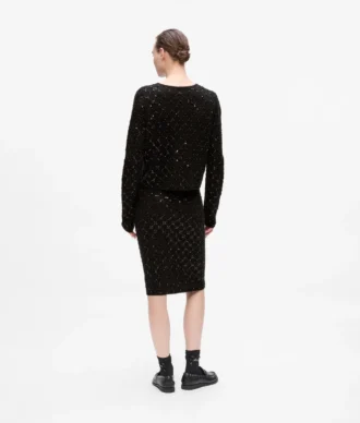Pailletten-Strickjacke