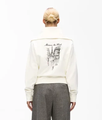 Paris Sketch Sweatshirt mit halbem Reißverschluss Paris Sketch Sweatshirt mit halbem Reißverschluss