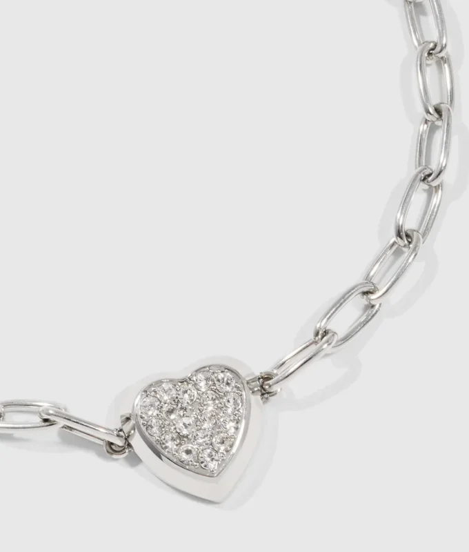 PAVÉ-HERZ-ANHÄNGER-ARMBAND PAVÉ-HERZ-ANHÄNGER-ARMBAND