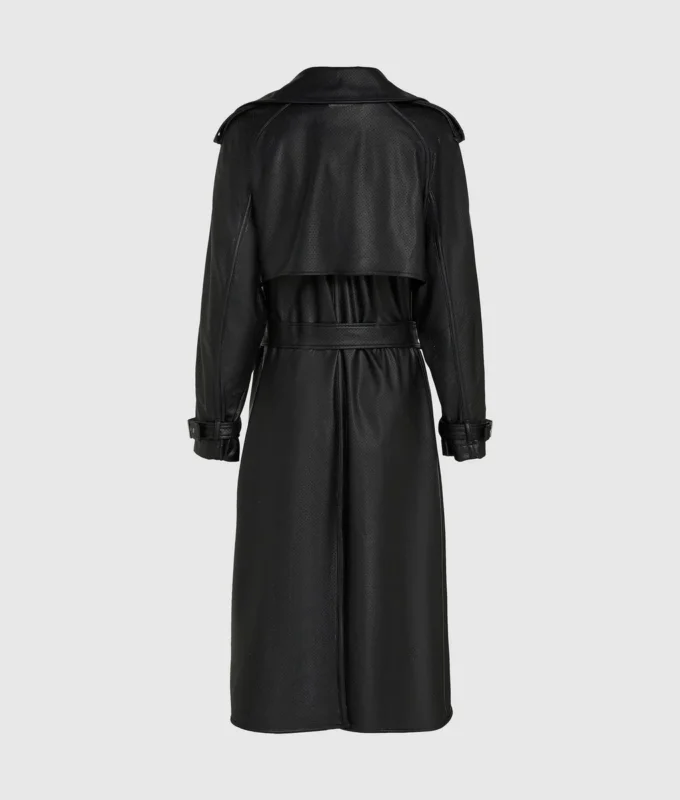 Perforierter Trenchcoat aus Kunstleder