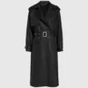 Perforierter Trenchcoat aus Kunstleder