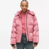 Perlmuttfarbene Pufferjacke Perlmuttfarbene Pufferjacke