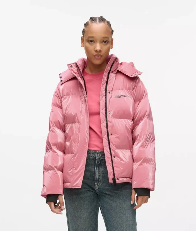 Perlmuttfarbene Pufferjacke Perlmuttfarbene Pufferjacke