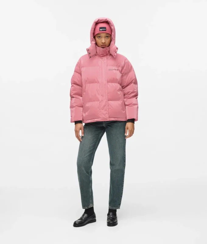 Perlmuttfarbene Pufferjacke Perlmuttfarbene Pufferjacke