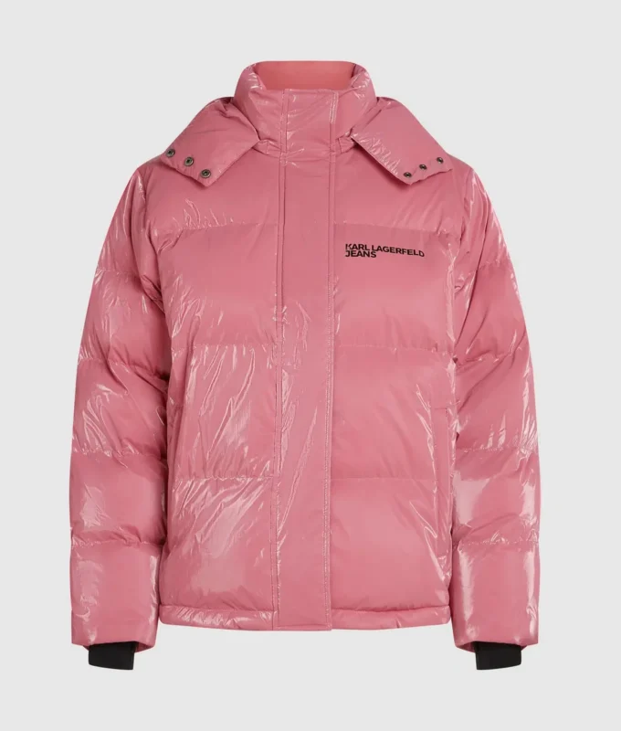Perlmuttfarbene Pufferjacke Perlmuttfarbene Pufferjacke