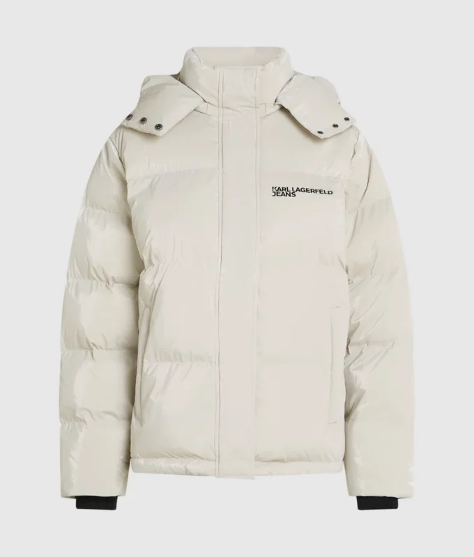 Perlmuttfarbene Pufferjacke Perlmuttfarbene Pufferjacke