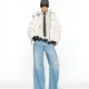 Perlmuttfarbene Pufferjacke Perlmuttfarbene Pufferjacke