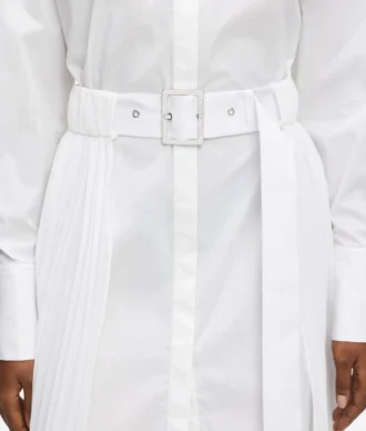 Plissee-Einsatz-Hemdkleid