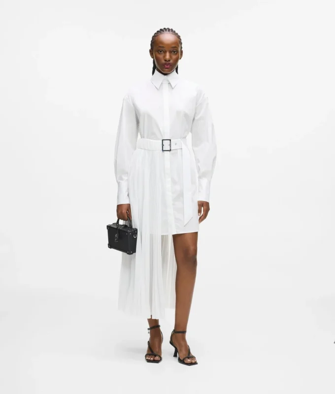 Plissee-Einsatz-Hemdkleid Plissee-Einsatz-Hemdkleid