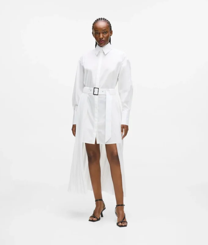 Plissee-Einsatz-Hemdkleid Plissee-Einsatz-Hemdkleid