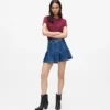 Plissierter Minirock aus Denim Plissierter Minirock aus Denim