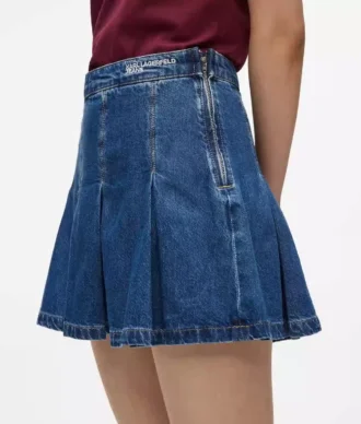 Plissierter Minirock aus Denim Plissierter Minirock aus Denim