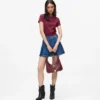 Plissierter Minirock aus Denim Plissierter Minirock aus Denim