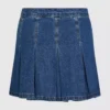 Plissierter Minirock aus Denim Plissierter Minirock aus Denim