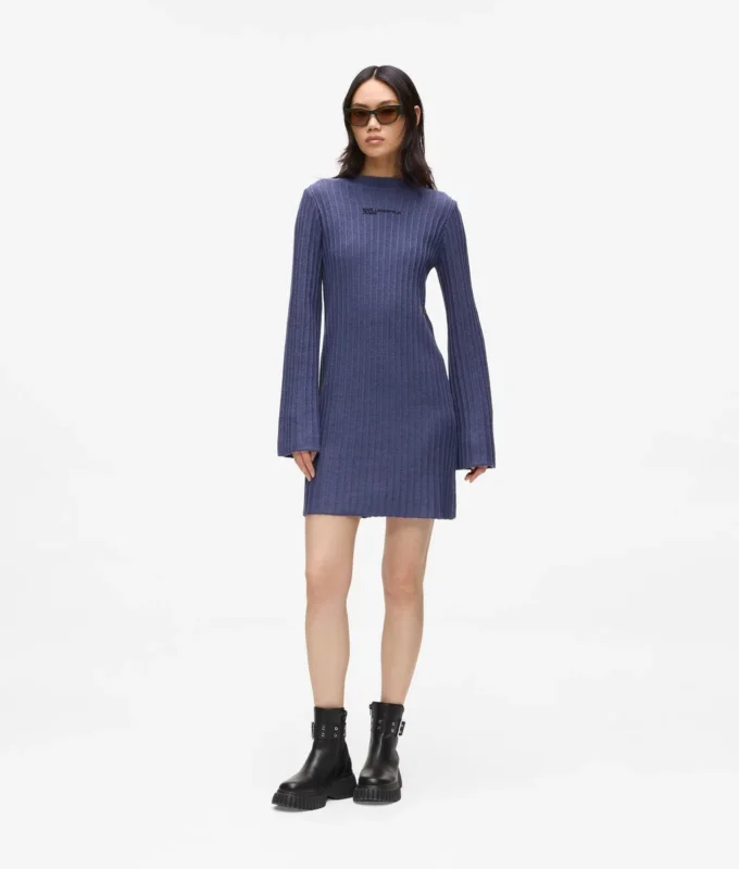 Plissiertes Strickkleid