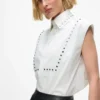 Popelinehemd mit Nieten