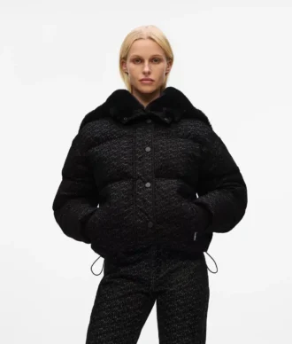 Pufferjacke mit Allover-Print