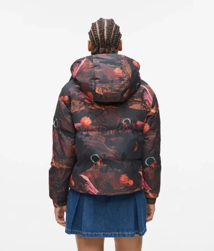 Pufferjacke mit Allover-Print