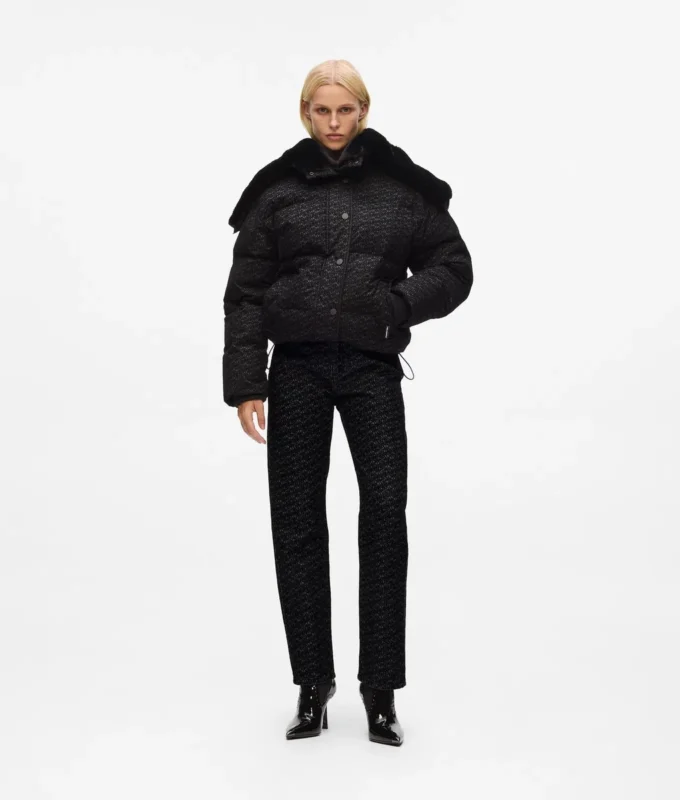 Pufferjacke mit Allover-Print