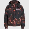Pufferjacke mit Allover-Print