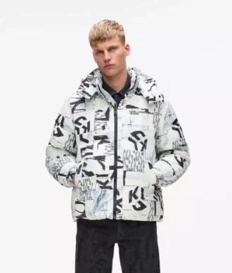 Pufferjacke mit durchgehendem Monogramm