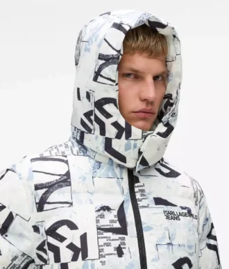 Pufferjacke mit durchgehendem Monogramm
