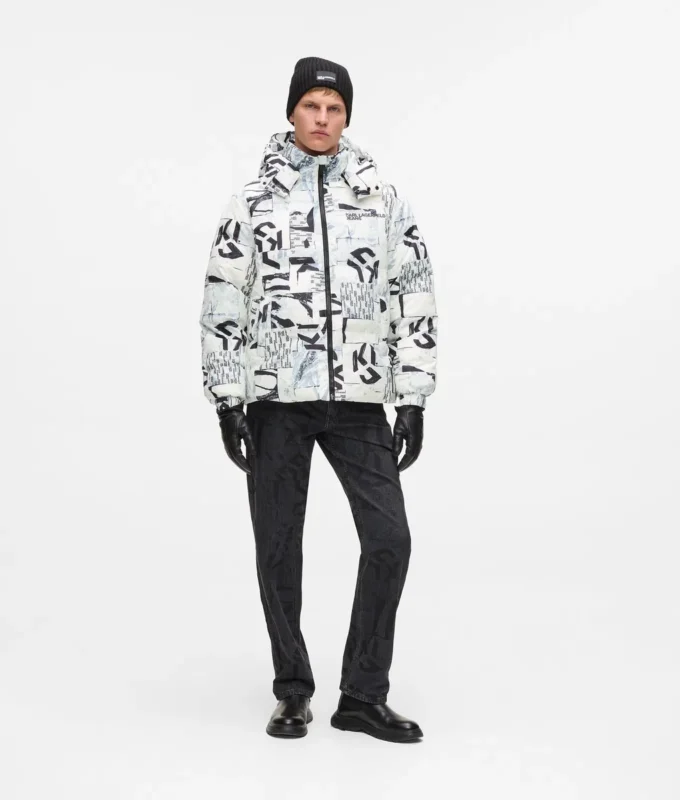 Pufferjacke mit durchgehendem Monogramm