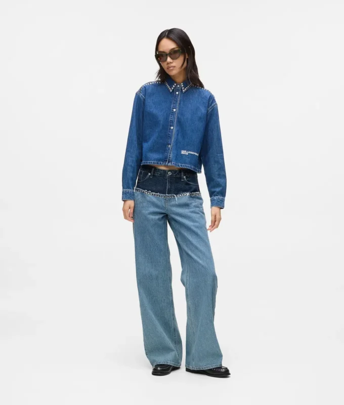 Relaxed-Fit-Jeans mit Farbblock