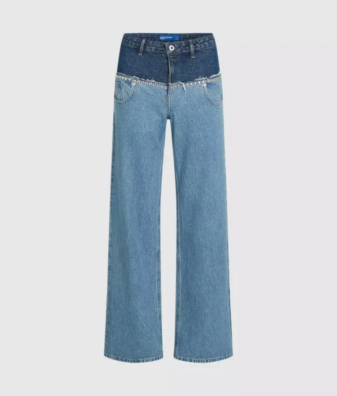 Relaxed-Fit-Jeans mit Farbblock
