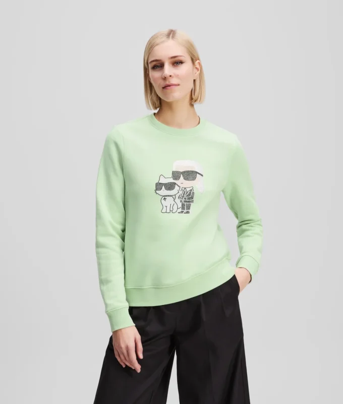 RHINESTONE IKON KARL & CHOUPETTE SWEATSHIRT RHINESTONE IKON KARL & CHOUPETTE SWEATSHIRT
