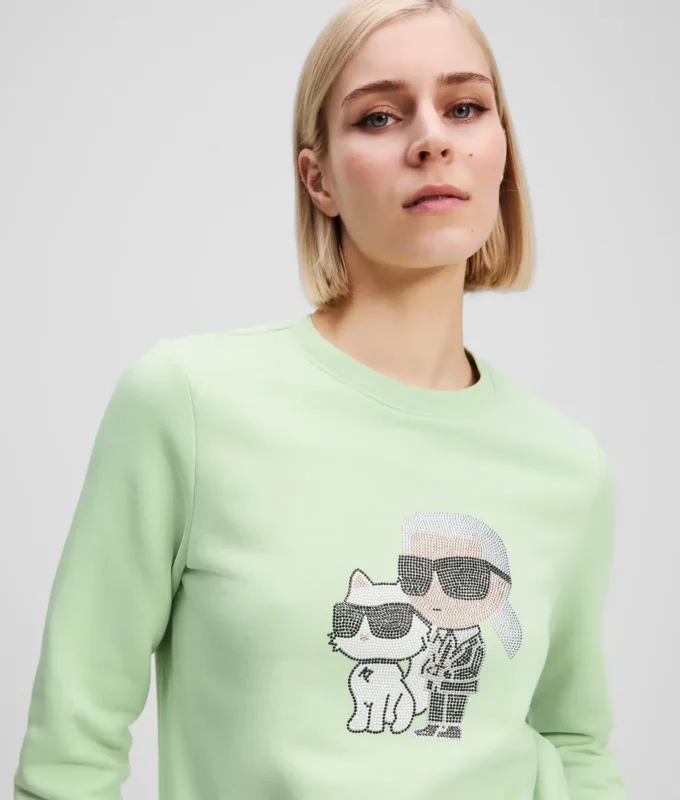 RHINESTONE IKON KARL & CHOUPETTE SWEATSHIRT RHINESTONE IKON KARL & CHOUPETTE SWEATSHIRT