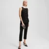 ÄRMELLOSE BLUSE MIT POPLIN-KRAGEN ÄRMELLOSE BLUSE MIT POPLIN-KRAGEN
