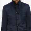 Samtjacke mit hohem Stehkragen