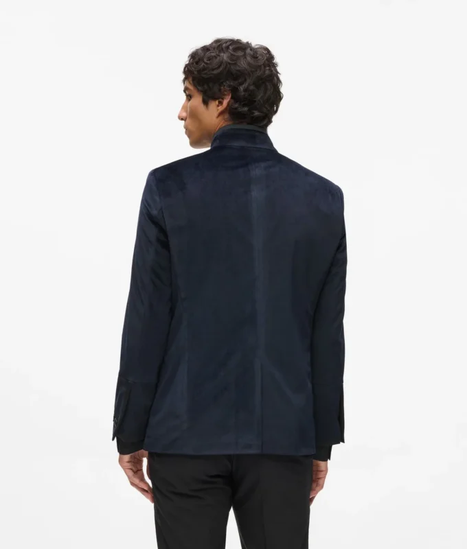 Samtjacke mit hohem Stehkragen