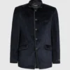 Samtjacke mit hohem Stehkragen