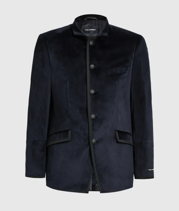 Samtjacke mit hohem Stehkragen