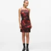 Satin-Kleid mit Allover-Print