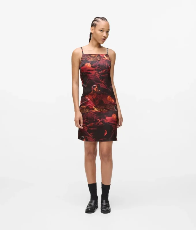 Satin-Kleid mit Allover-Print