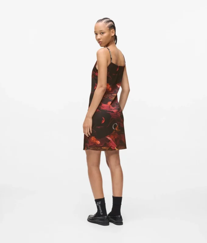 Satin-Kleid mit Allover-Print