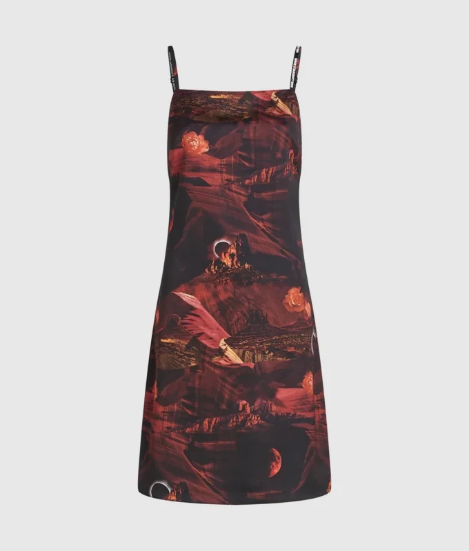 Satin-Kleid mit Allover-Print